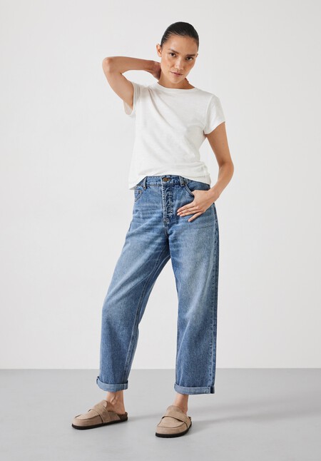 Button Fly Boyfriend Jean