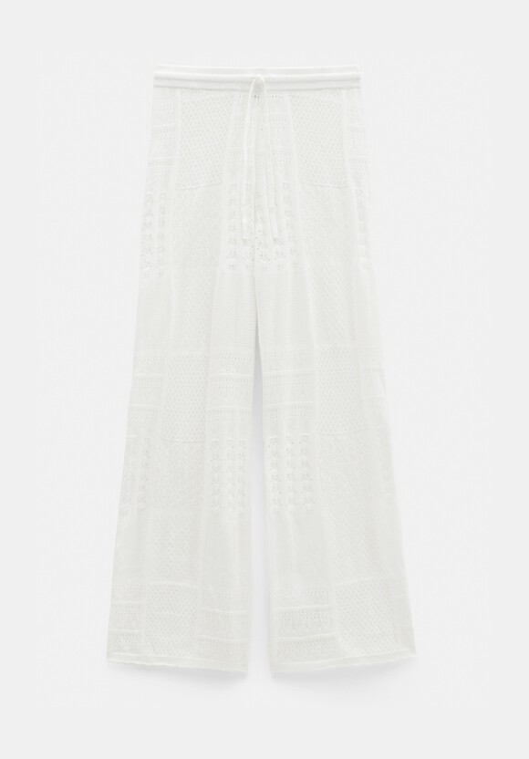 Patchwork Stitch Knitted Trouser