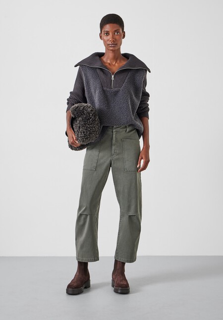Borg and Knit Sweatshirt