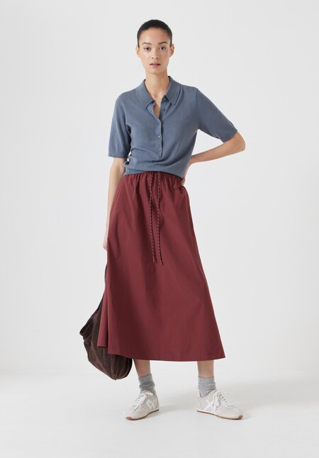 Fine Knit Short Sleeve Polo Top