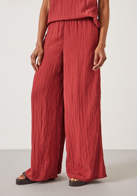 Mabel Fluid Wide Leg Crinkle Trousers