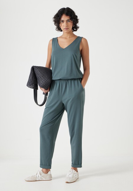 Cropped Jersey Jumpsuit