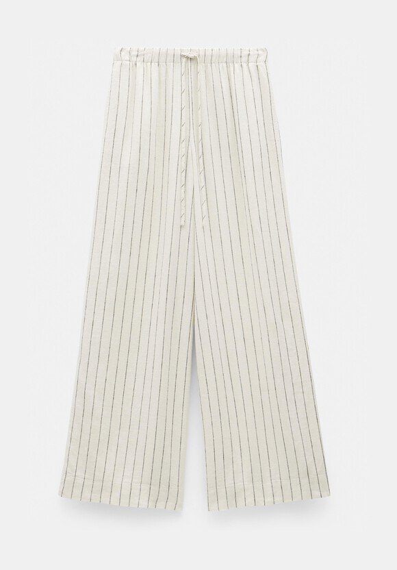 Linen Blend Petunia Wide Leg Trousers