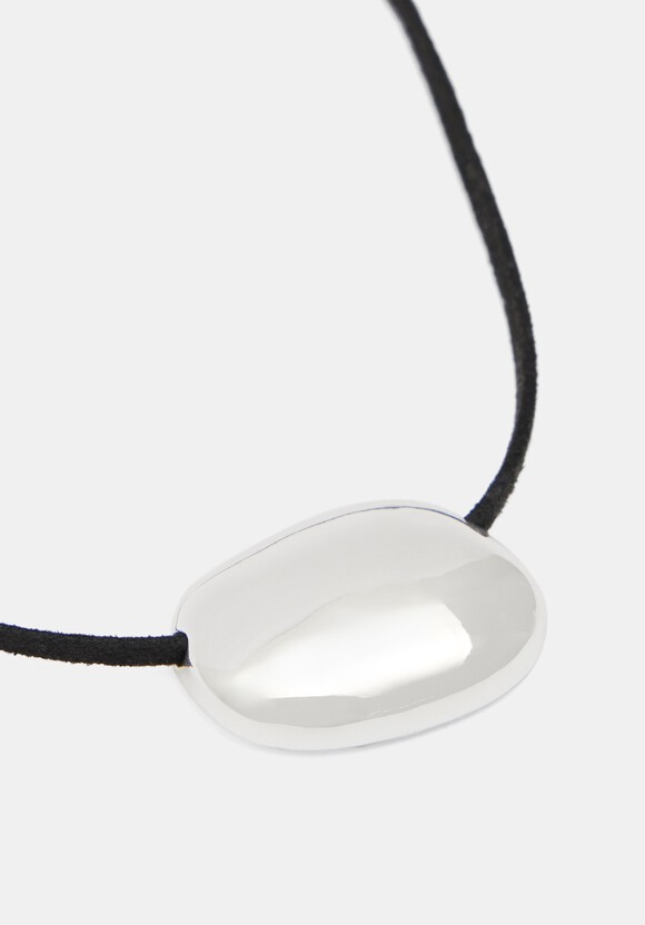 Pebble Pendant Cord Necklace
