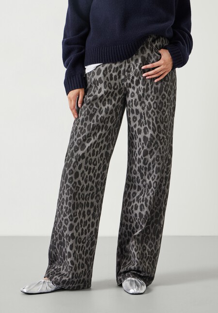 Leopard Wide Leg Jeans