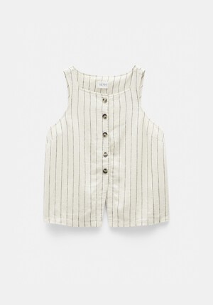 Phoebe Linen Blend Stripe Waistcoat