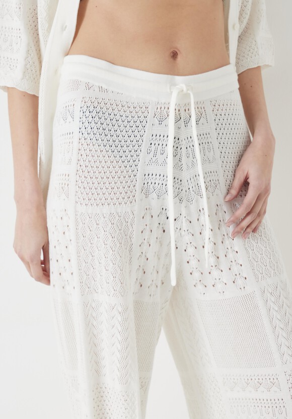 Patchwork Stitch Knitted Trouser