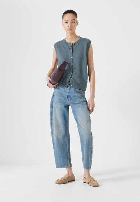 Textured Button Through Tank Top