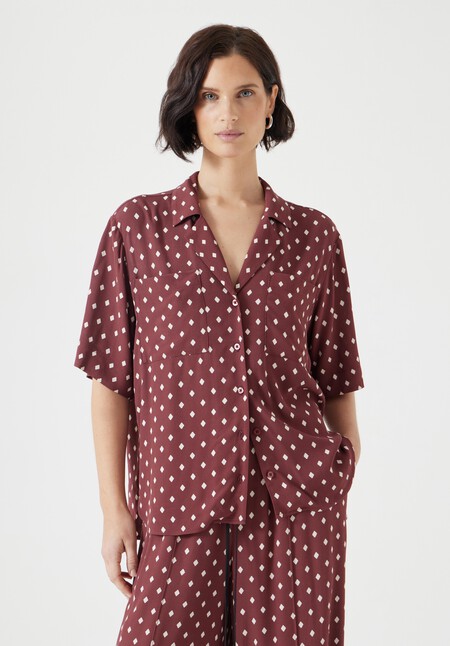 Revere Collar Short Sleeve Shirt