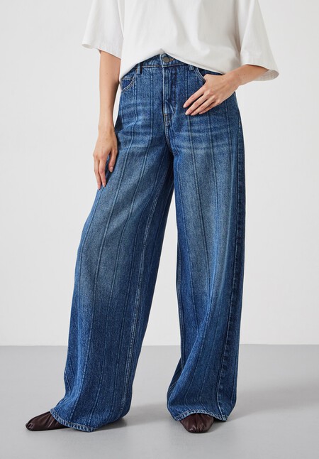 Stripe Wide Leg Jean